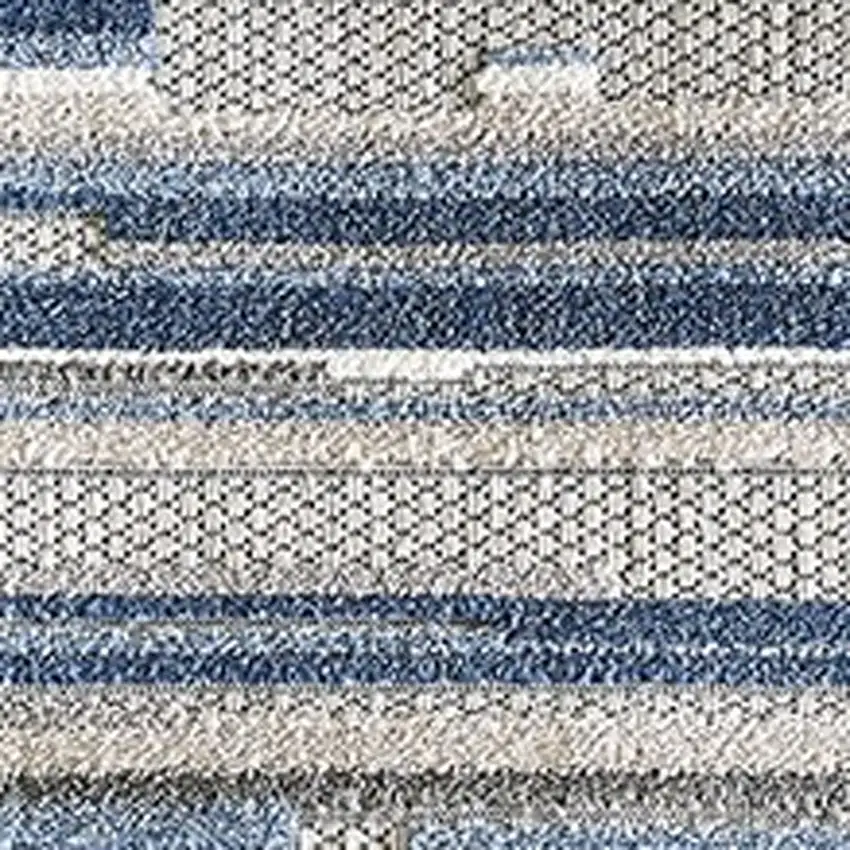 Blue Abstract Stain Resistant Indoor Outdoor Area Rug Photo 5