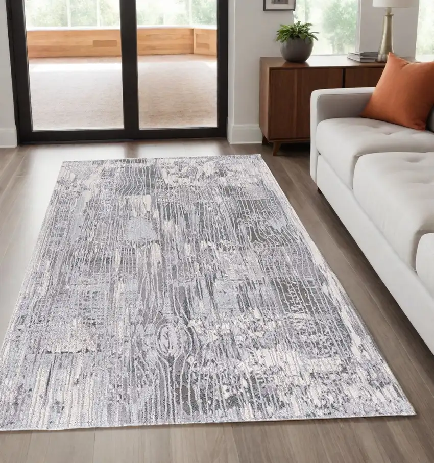 Blue Abstract Power Loom Area Rug Photo 1