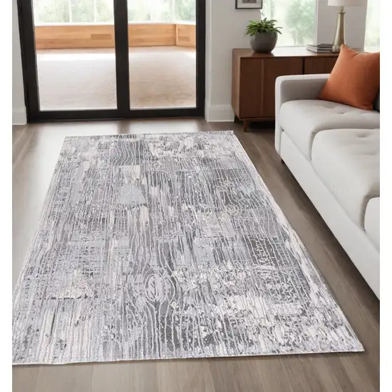 Blue Abstract Power Loom Area Rug Photo 1
