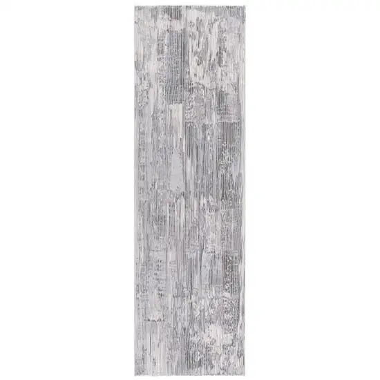 10' Blue Abstract Power Loom Runner Rug Photo 2