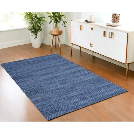 Blue Abstract Washable Non Skid Area Rug Photo 1