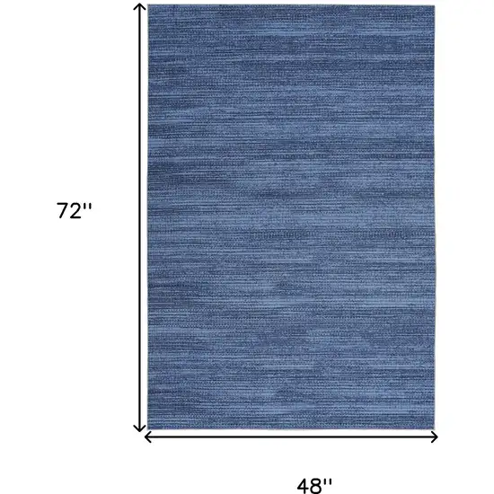 Blue Abstract Washable Non Skid Area Rug Photo 3