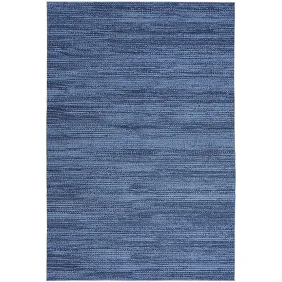 Blue Abstract Washable Non Skid Area Rug Photo 2