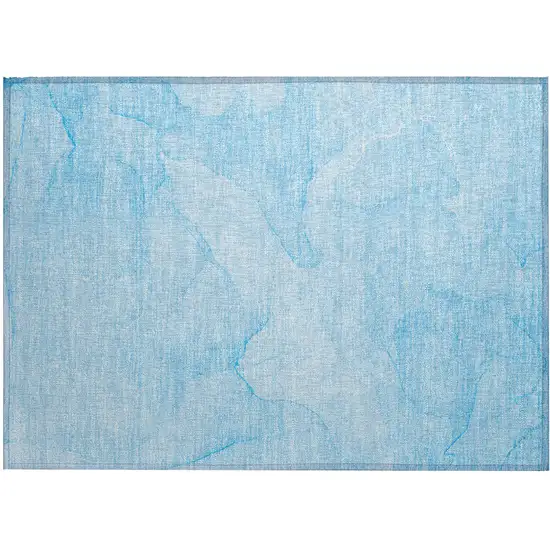 Blue Abstract Washable Non Skid Indoor Outdoor Area Rug Photo 2