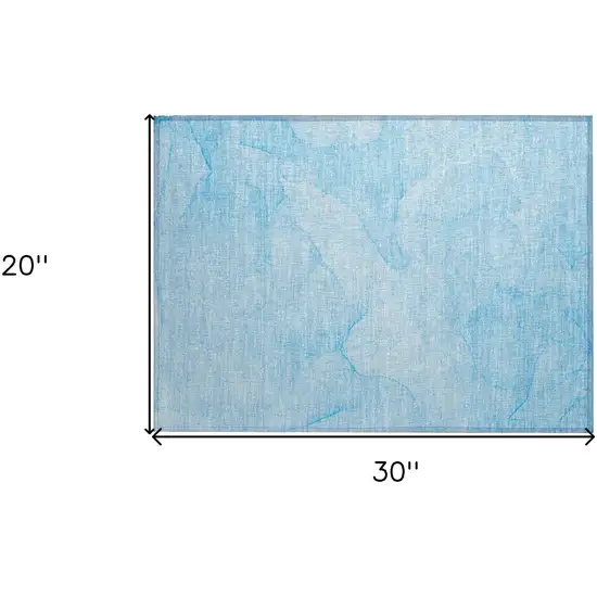 Blue Abstract Washable Non Skid Indoor Outdoor Area Rug Photo 3