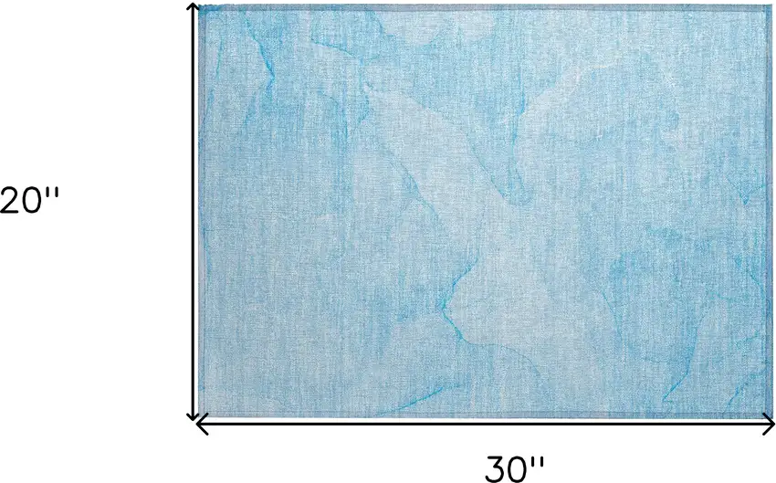 Blue Abstract Washable Non Skid Indoor Outdoor Area Rug Photo 3