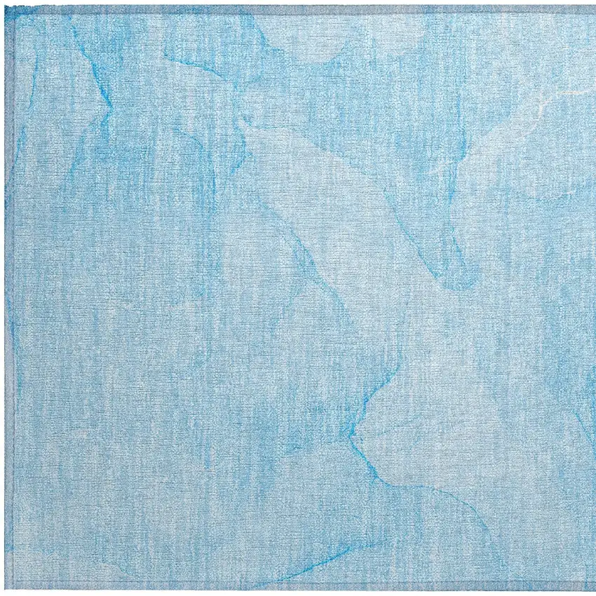 Blue Abstract Washable Non Skid Indoor Outdoor Area Rug Photo 7