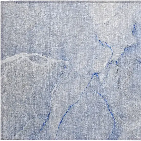 Blue Abstract Washable Non Skid Indoor Outdoor Area Rug Photo 7