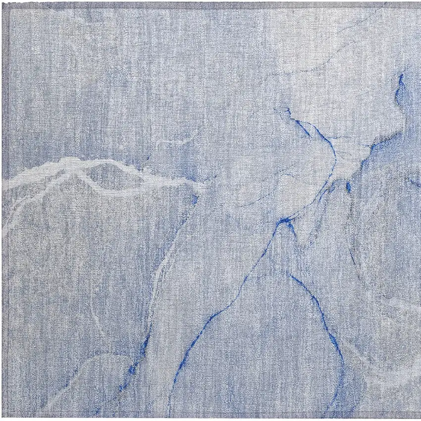 Blue Abstract Washable Non Skid Indoor Outdoor Area Rug Photo 7