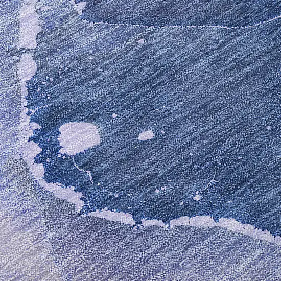 Blue Abstract Washable Non Skid Indoor Outdoor Area Rug Photo 8