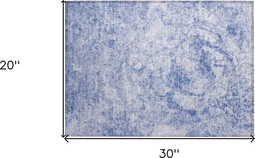 Blue Abstract Washable Non Skid Indoor Outdoor Area Rug Photo 3