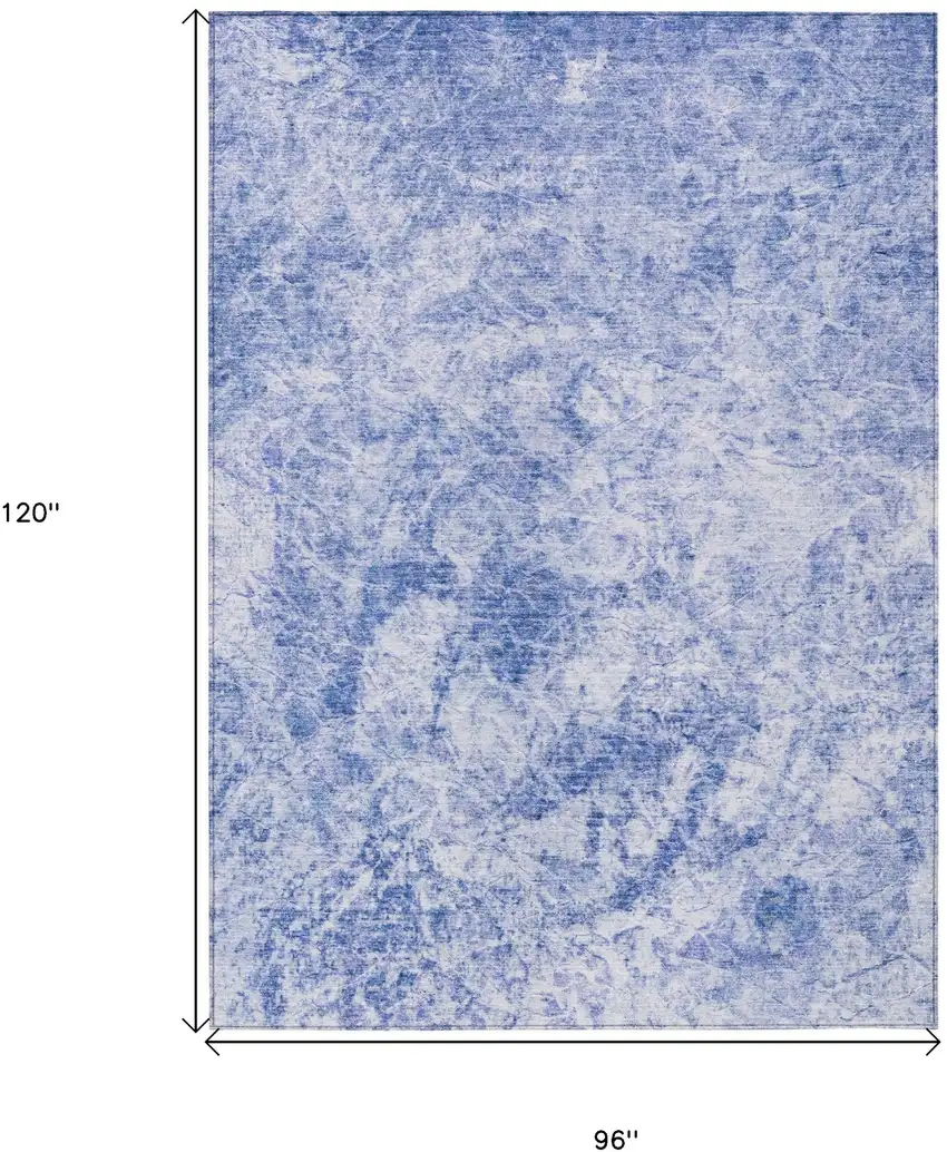 Blue Abstract Washable Non Skid Indoor Outdoor Area Rug Photo 3