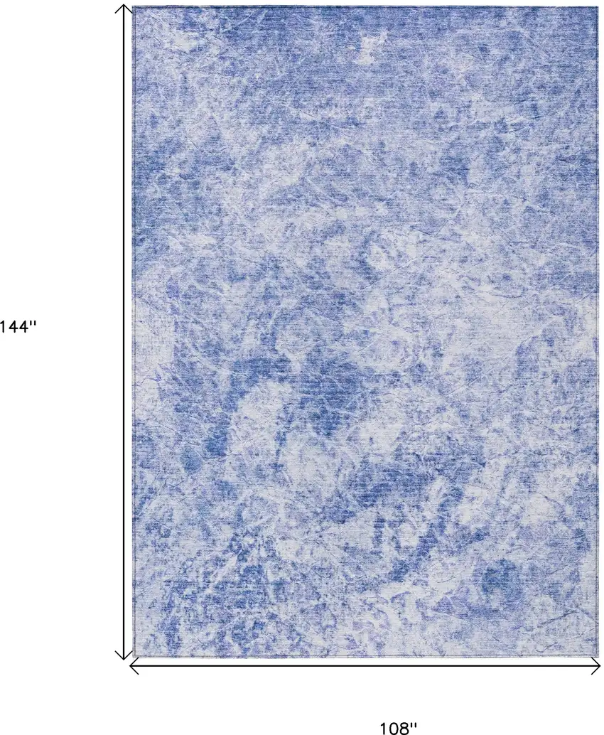 Blue Abstract Washable Non Skid Indoor Outdoor Area Rug Photo 3