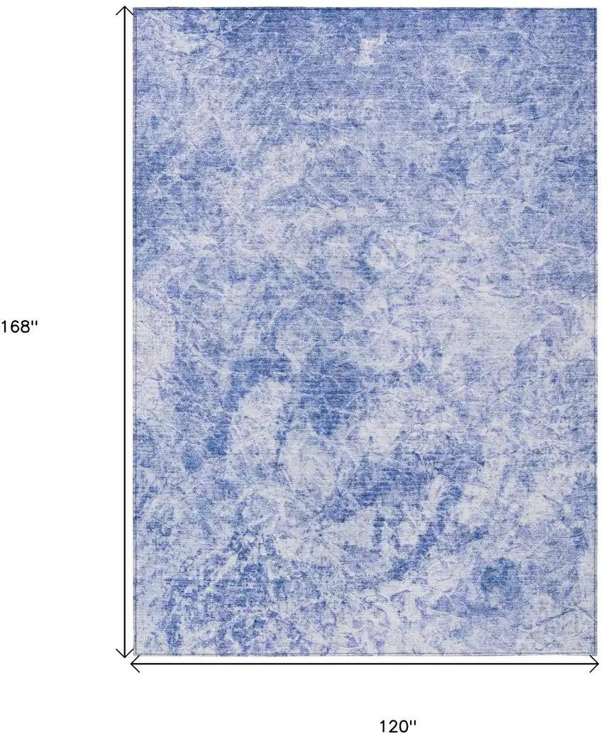 Blue Abstract Washable Non Skid Indoor Outdoor Area Rug Photo 3