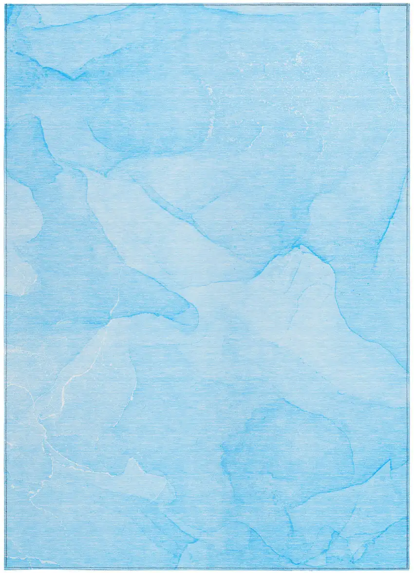 Blue Abstract Washable Non Skid Indoor Outdoor Area Rug Photo 5