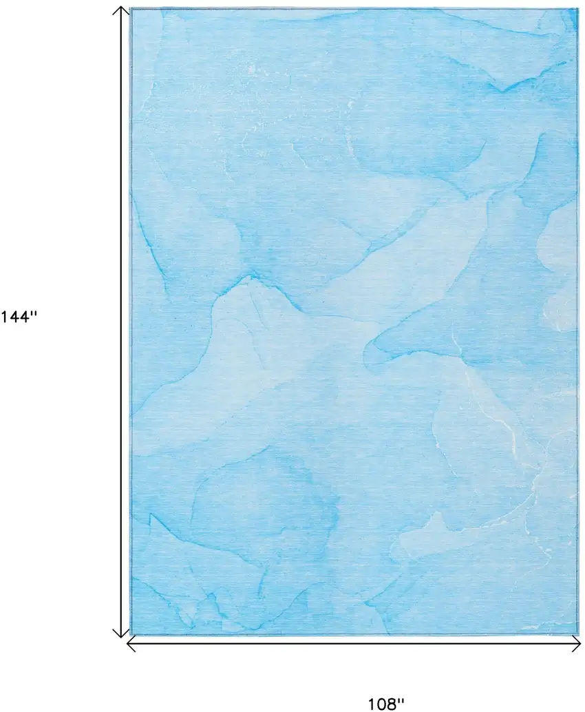 Blue Abstract Washable Non Skid Indoor Outdoor Area Rug Photo 3