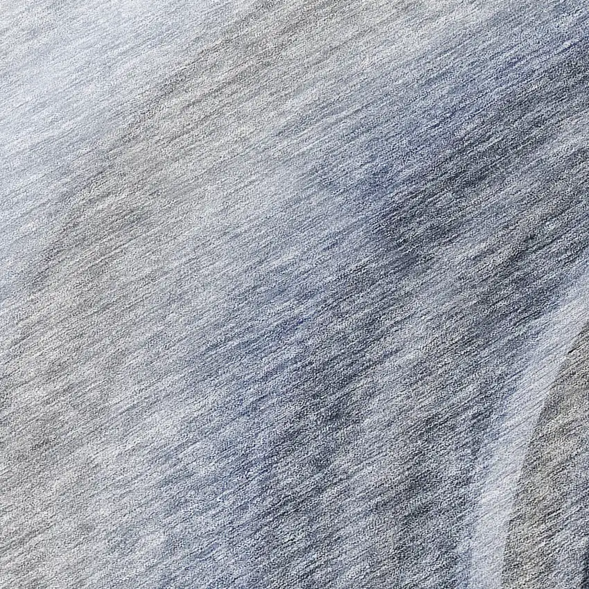 Denim Blue And Navy Blue Abstract Washable Indoor Outdoor Area Rug Photo 6