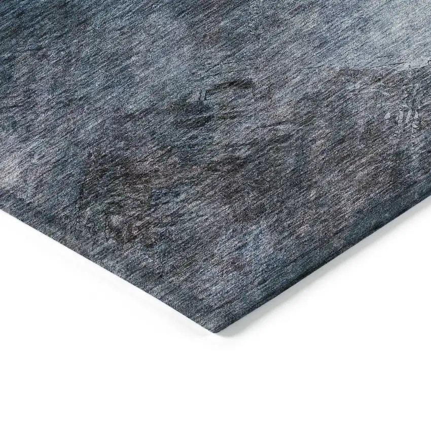 Blue Abstract Washable Non Skid Indoor Outdoor Area Rug Photo 5