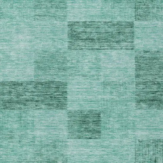 Blue And Aqua Geometric Washable Indoor Outdoor Area Rug Photo 5