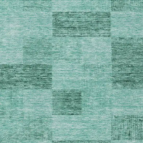 Blue And Aqua Geometric Washable Indoor Outdoor Area Rug Photo 5