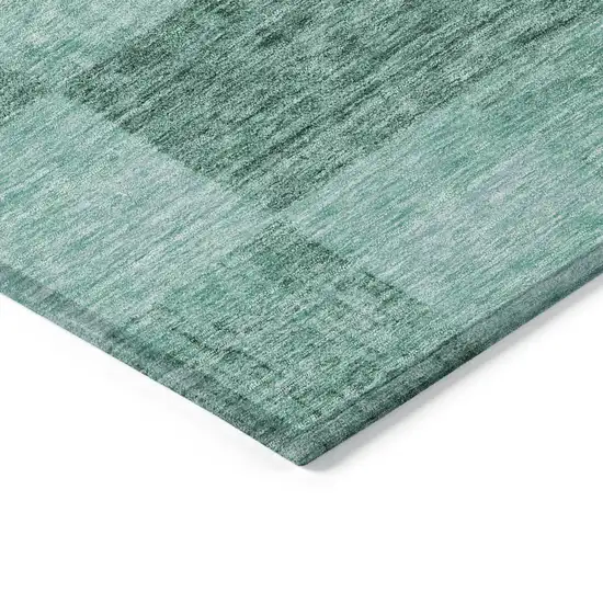 Blue And Aqua Geometric Washable Indoor Outdoor Area Rug Photo 4