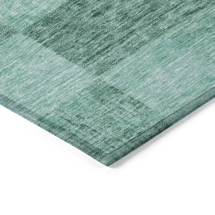 Blue And Aqua Geometric Washable Indoor Outdoor Area Rug Photo 4