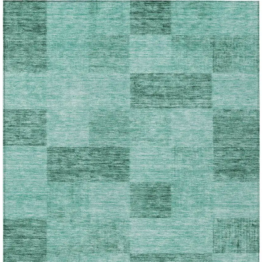 Blue And Aqua Geometric Washable Indoor Outdoor Area Rug Photo 6