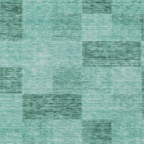 Blue And Aqua Geometric Washable Indoor Outdoor Area Rug Photo 5