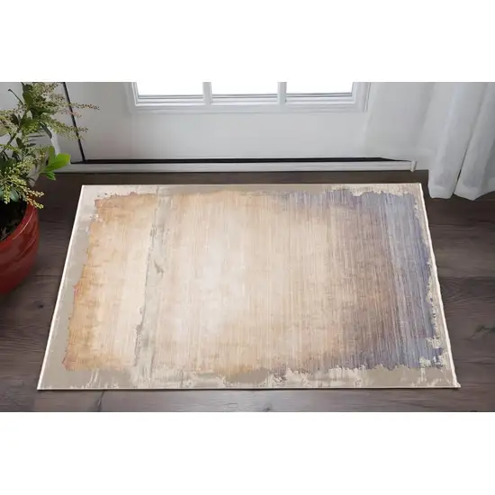 Blue And Beige Abstract Area Rug Photo 1