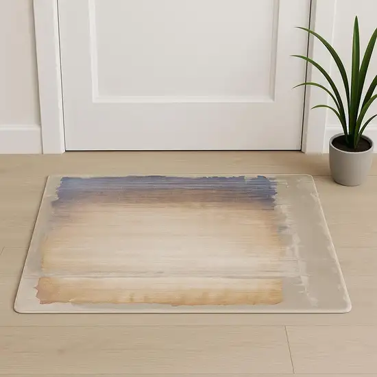 Blue And Beige Abstract Area Rug Photo 1