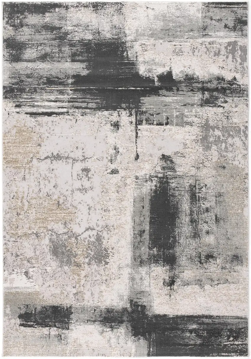 Blue And Beige Abstract Area Rug Photo 3