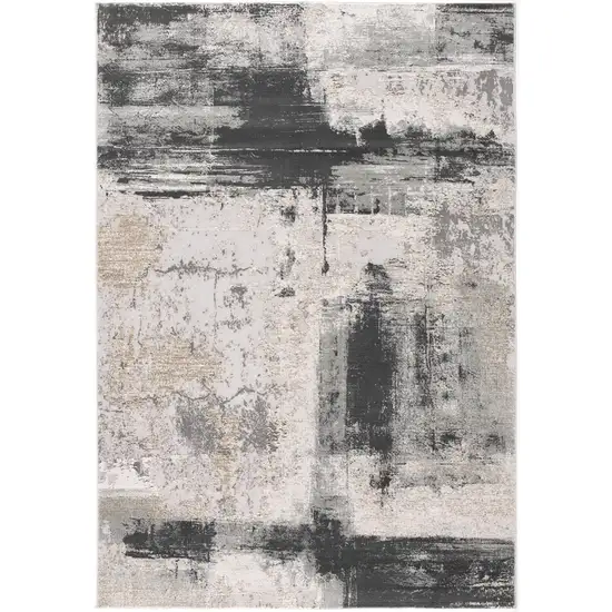 Blue And Beige Abstract Area Rug Photo 4