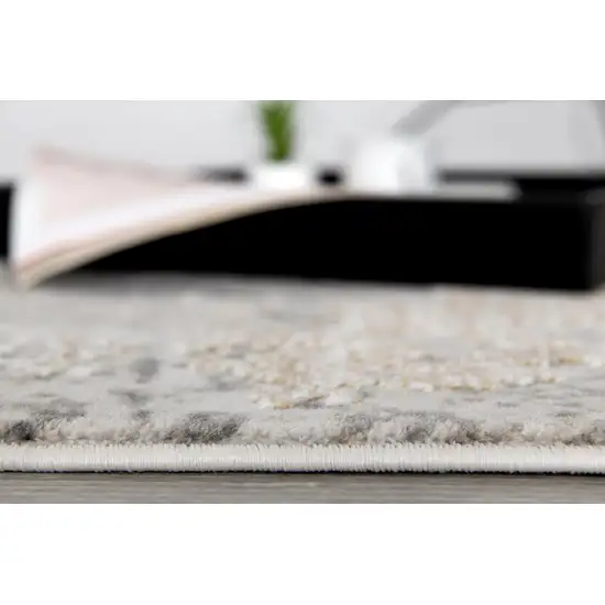 Blue And Beige Abstract Area Rug Photo 6