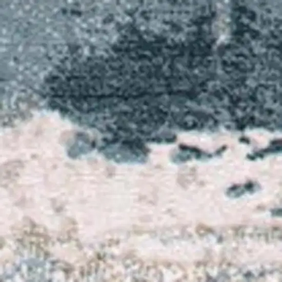 Blue And Beige Abstract Area Rug Photo 4