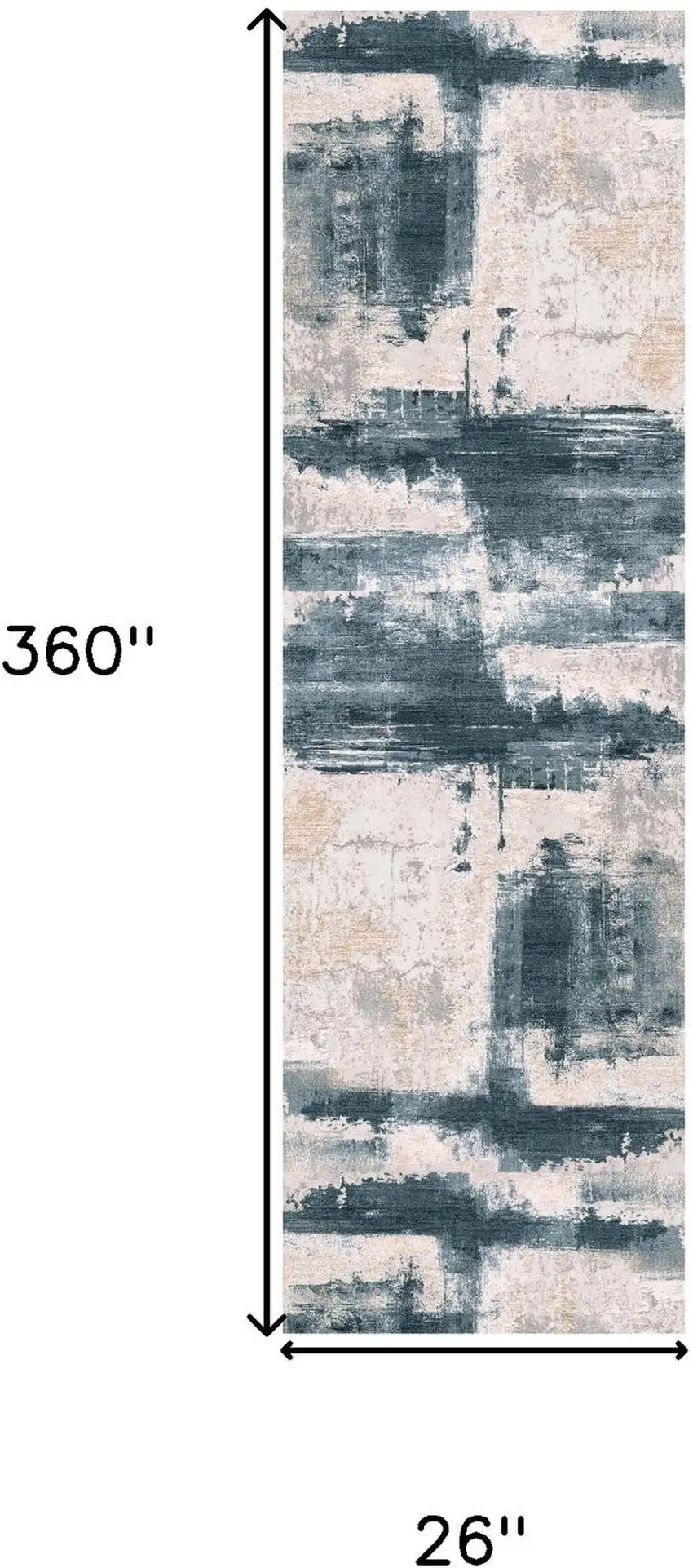 Blue And Beige Abstract Area Rug Photo 3