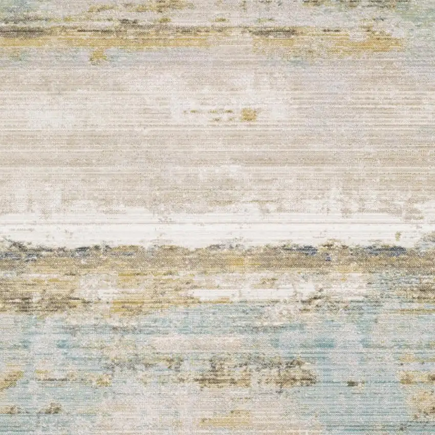 Blue And Beige Abstract Area Rug Photo 3