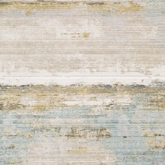 Blue And Beige Abstract Area Rug Photo 3