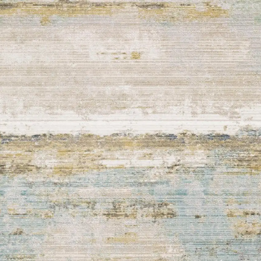 Blue And Beige Abstract Area Rug Photo 3
