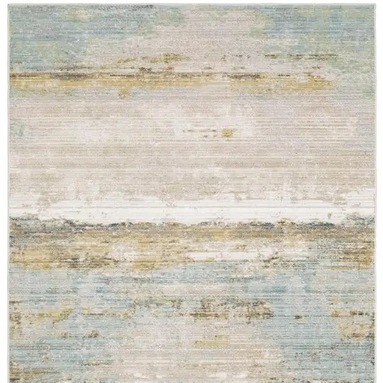 Blue And Beige Abstract Area Rug Photo 4