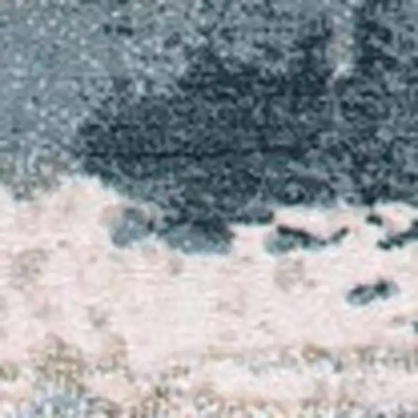 Blue And Beige Abstract Runner Rug Photo 4