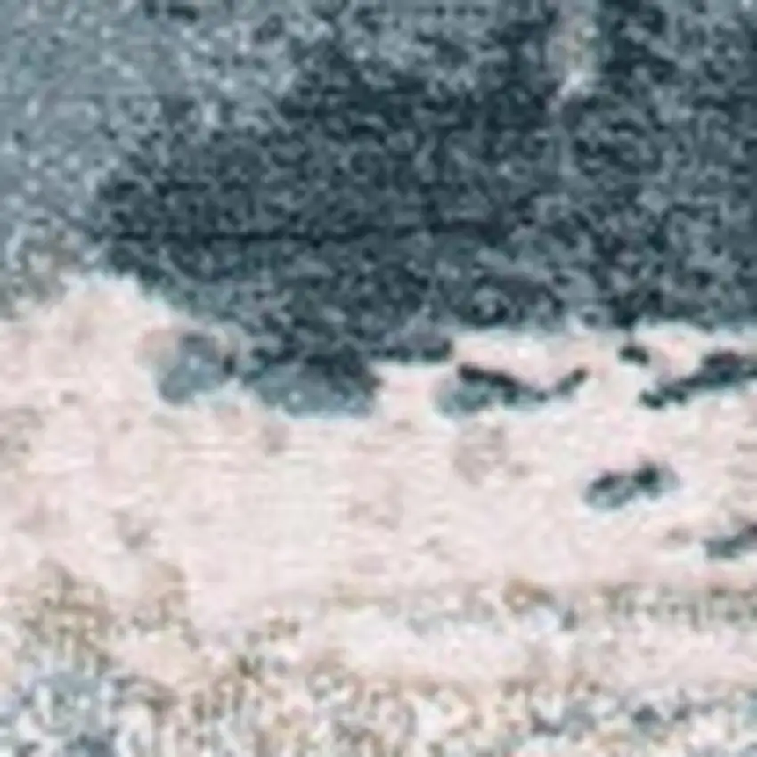Blue And Beige Abstract Runner Rug Photo 3