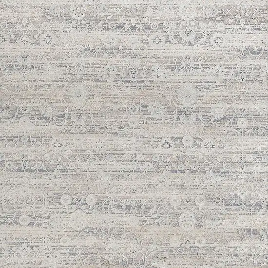 Blue And Beige Floral Square Rug Photo 4