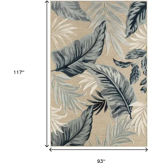 Blue And Beige Indoor Outdoor Area Rug Photo 3