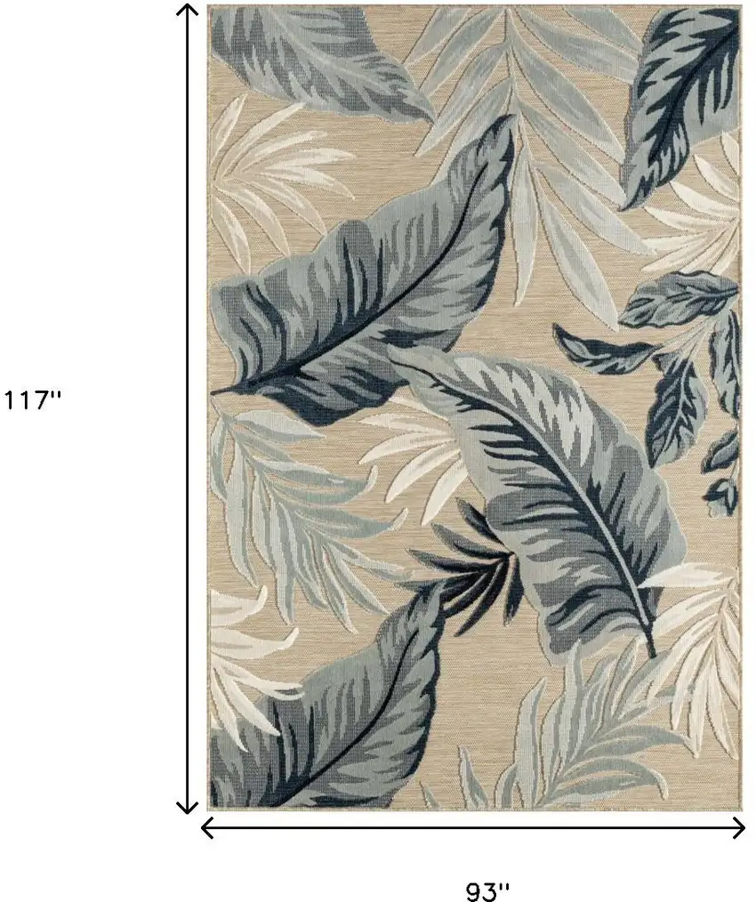 Blue And Beige Indoor Outdoor Area Rug Photo 3