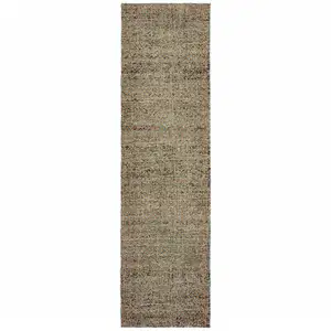 Photo of Blue And Beige Geometric Power Loom Runner Rug