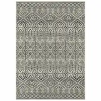 Photo of Blue And Beige Geometric Power Loom Stain Resistant Area Rug