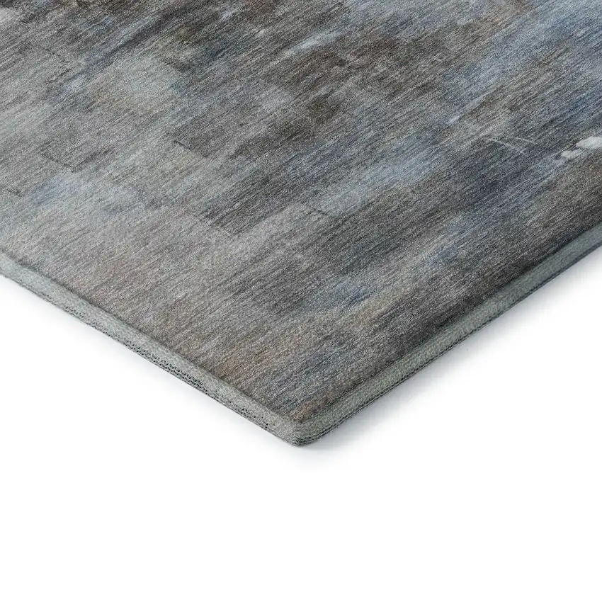 Blue And Beige Nautical Washable Area Rug With UV Protection Photo 7