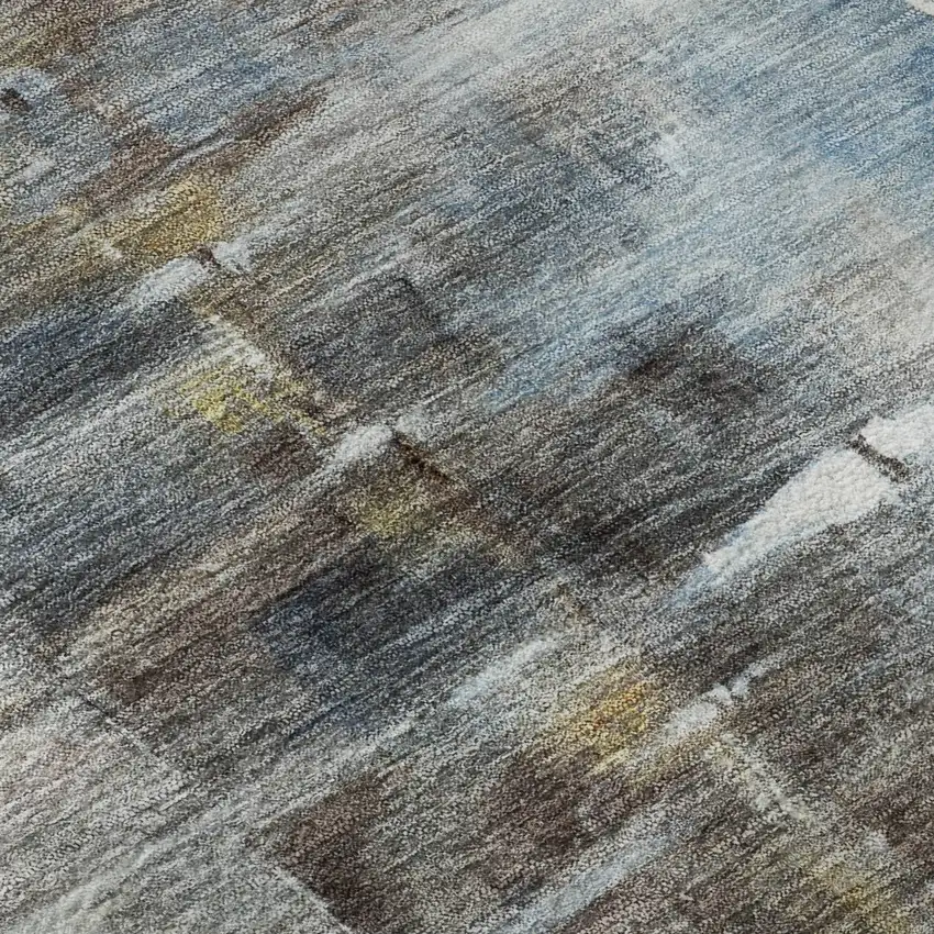 Blue And Beige Nautical Washable Area Rug With UV Protection Photo 8