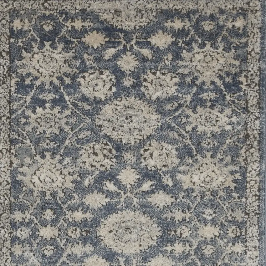 Blue And Beige Oriental Non Skid Area Rug Photo 8