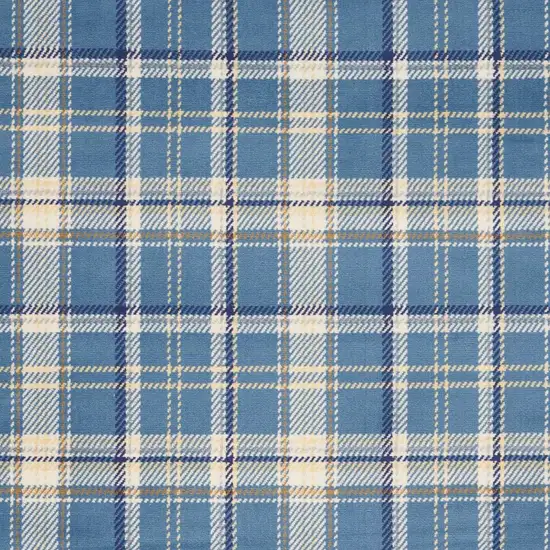 Blue And Beige Plaid Area Rug Photo 7